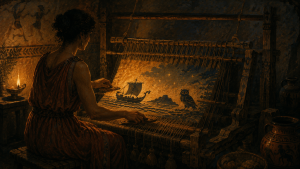 The other siege: Penelope and the women who run the Odyssey